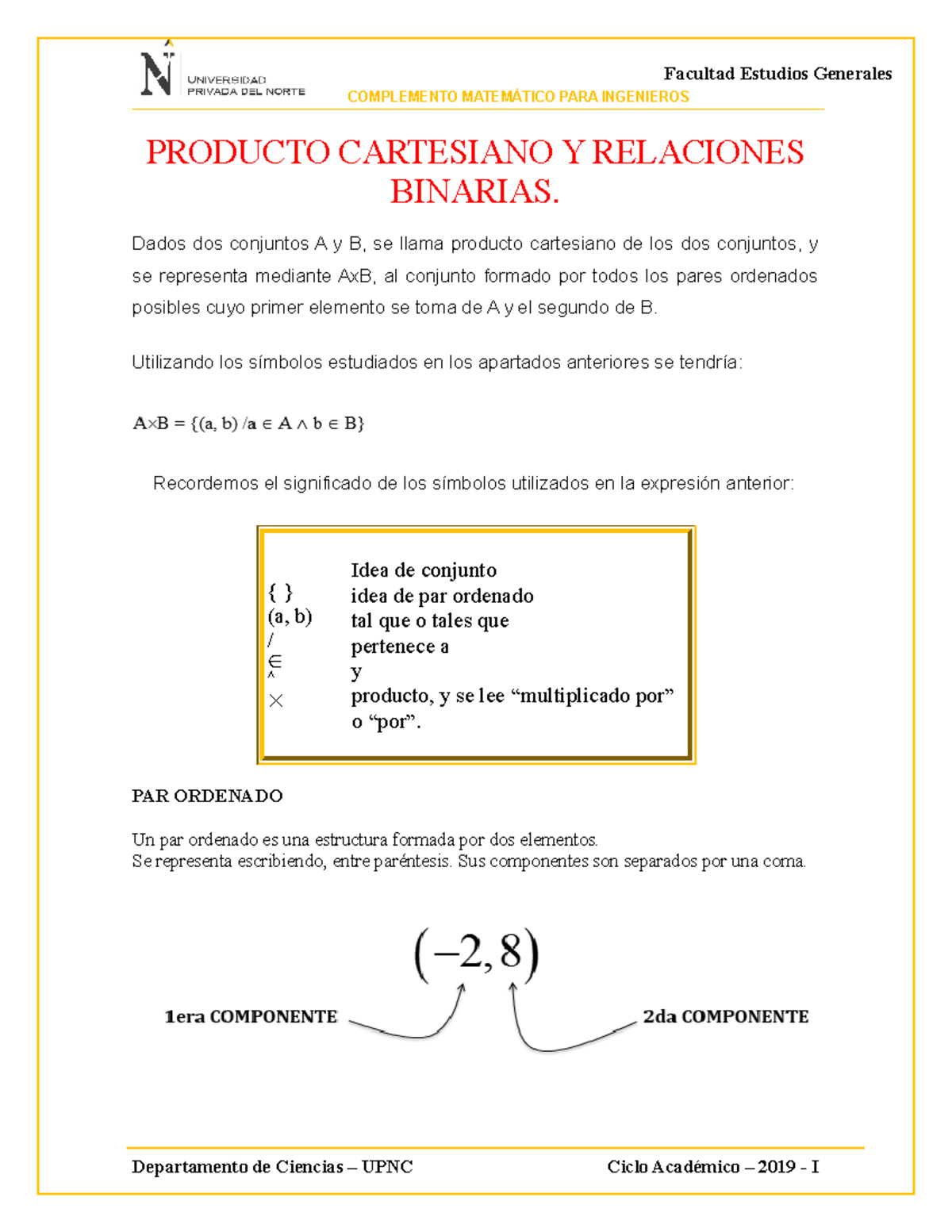 H. Teoria. Relaciones SEM 03 - PRODUCTO CARTESIANO Y RELACIONES ...