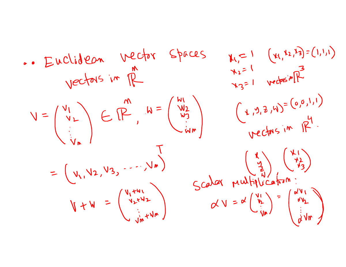 Euclidian vector spaces - Linear Algebra - Studocu