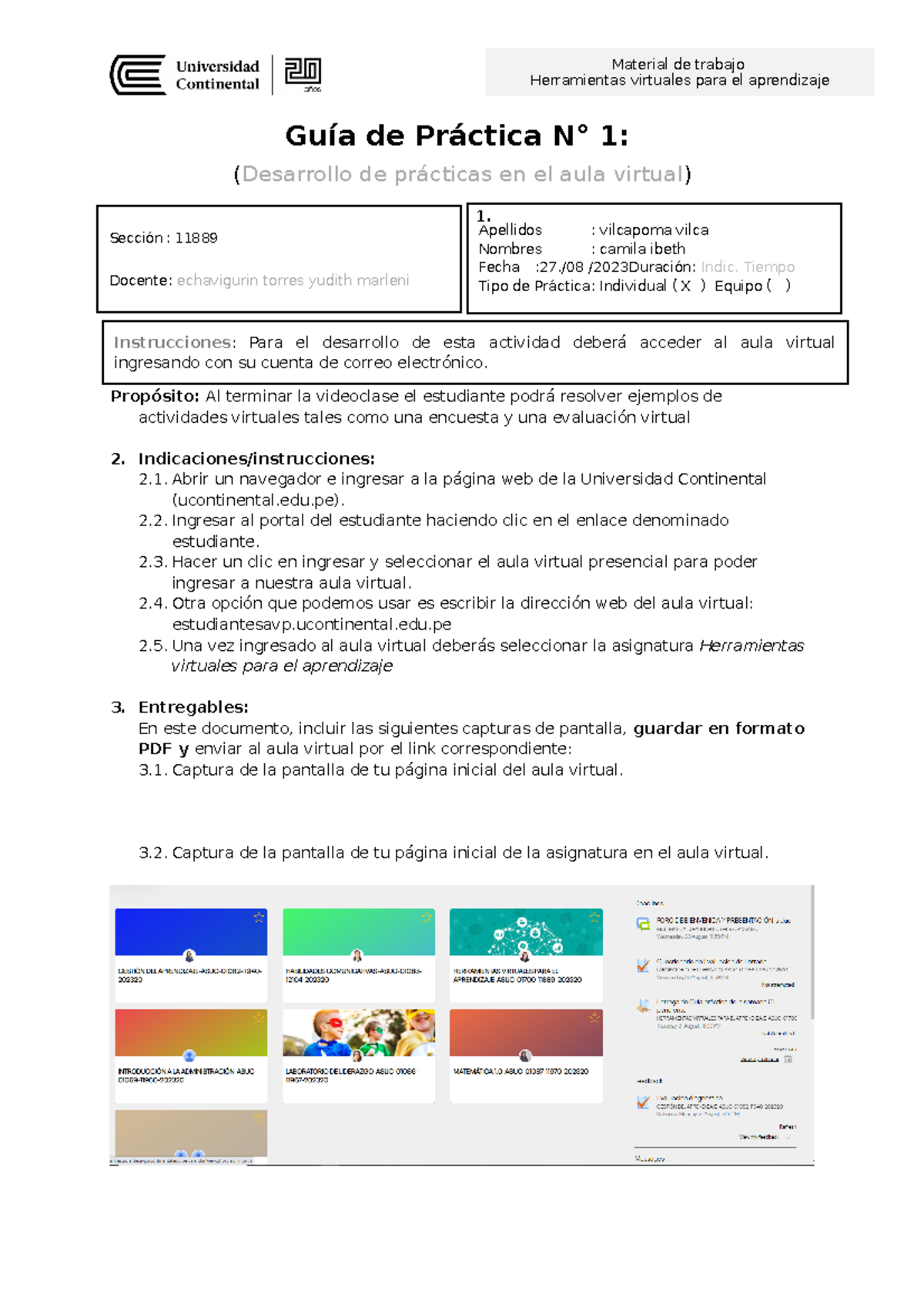 Guía práctica de la semana 01 (2) tarea - Guía de Práctica N° 1 ...