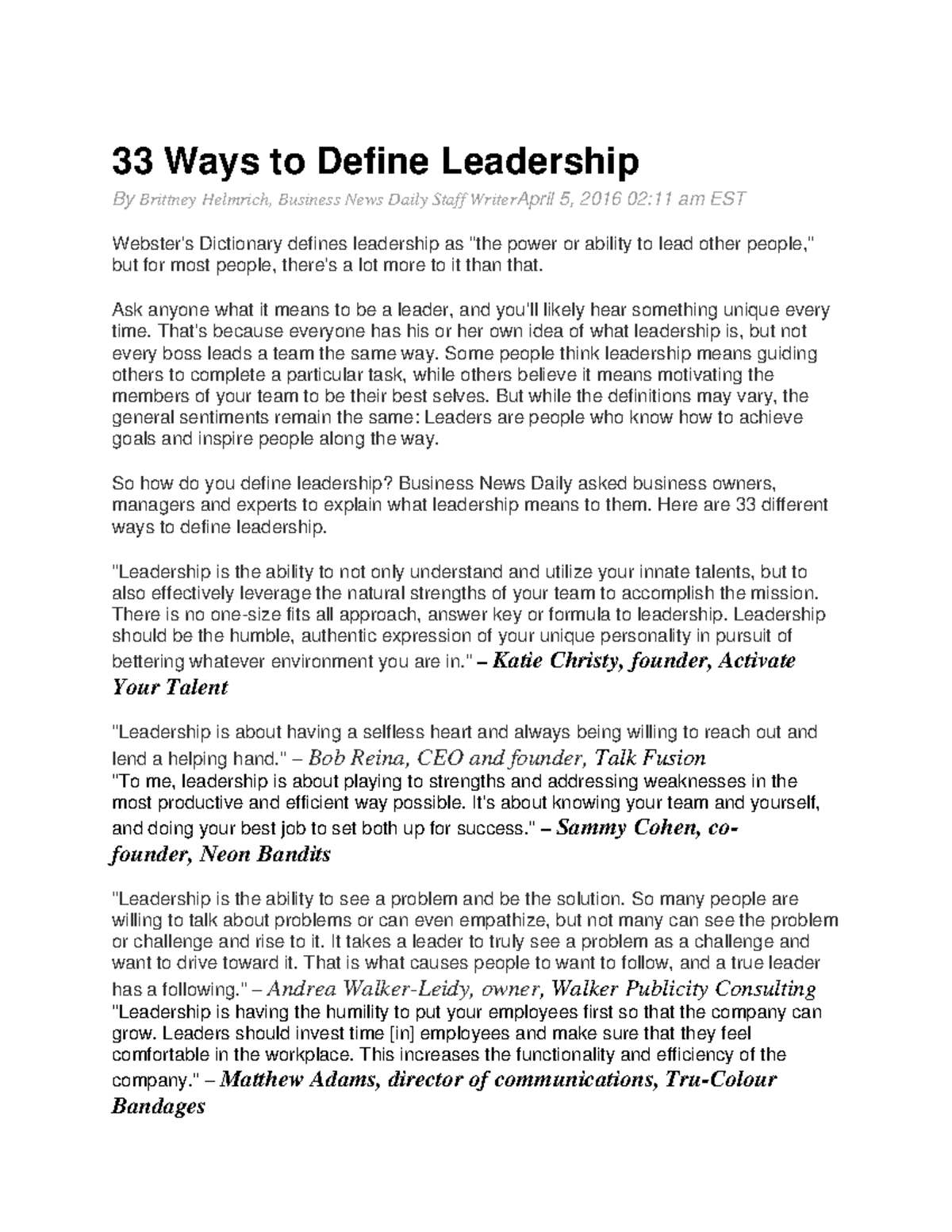 33-ways-to-define-leadership-33-ways-to-define-leadership-by-brittney