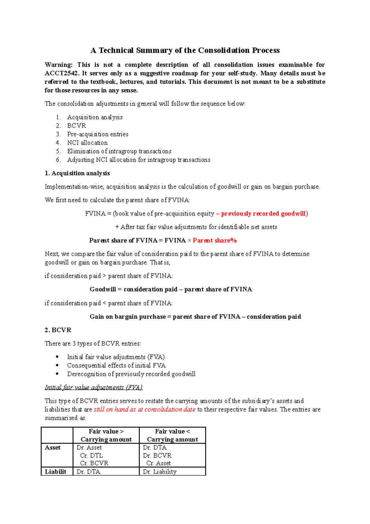 A technical summary of the consolidation process - A Technical Summary ...