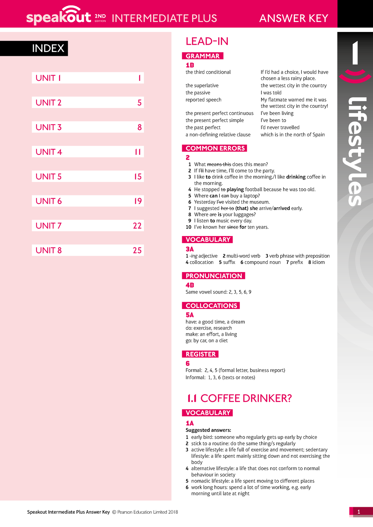 Speakout 2e Student Book Answer Keys Intermediate extra plus - 1