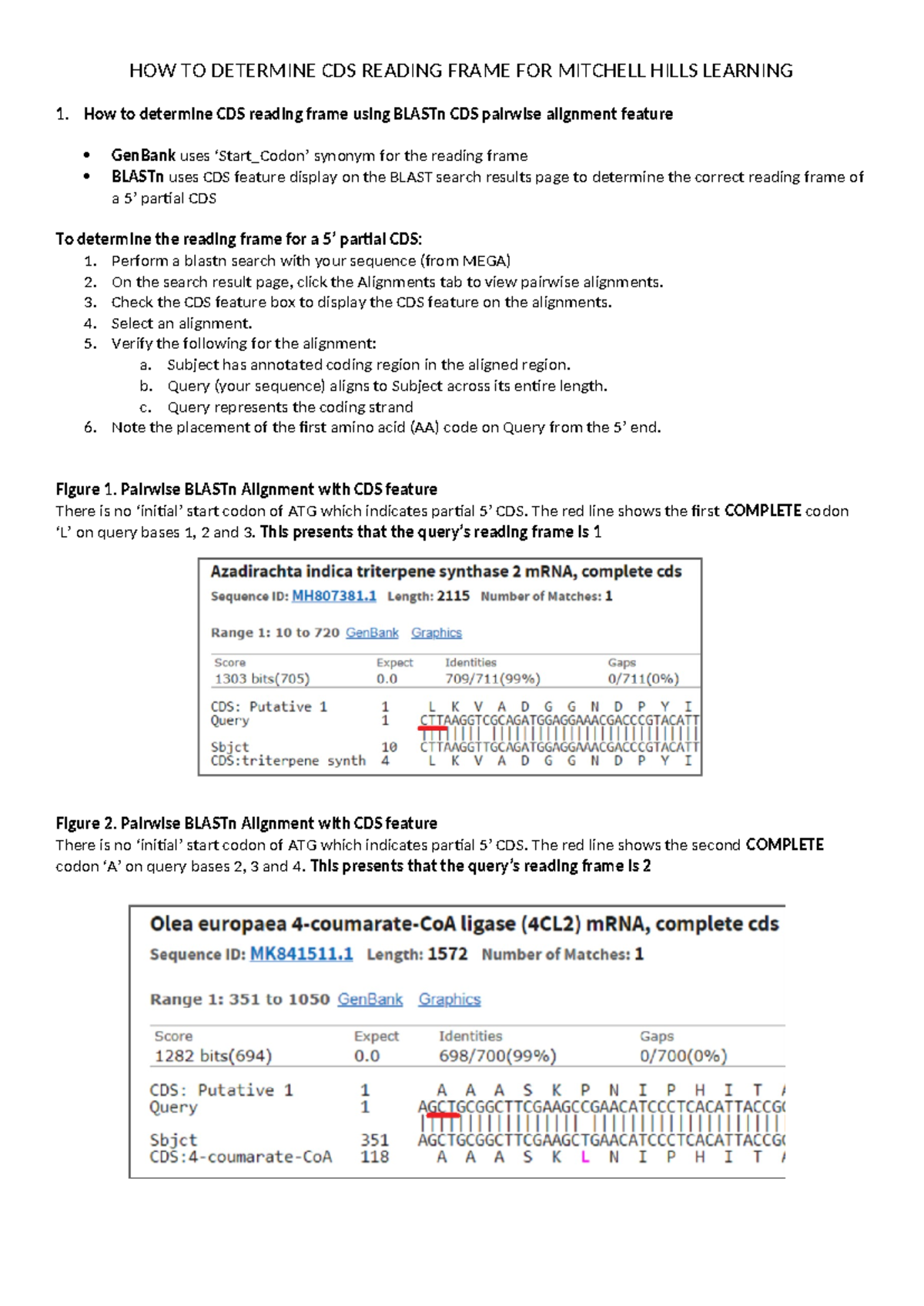 HOW TO Determine CDS Reading Frame Learning - HOW TO DETERMINE CDS ...