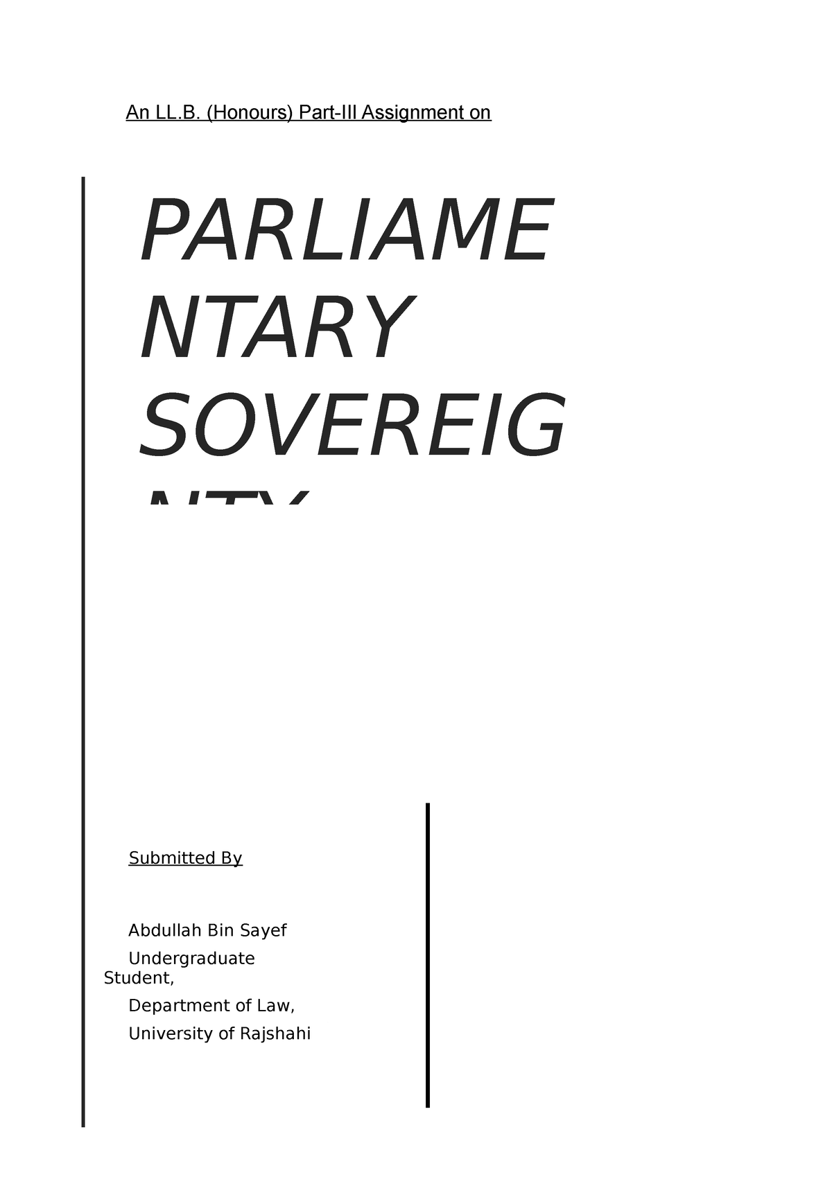 PARLIAMENTARY SOVEREIGNTY In UK And India - Comparative Constitution ...