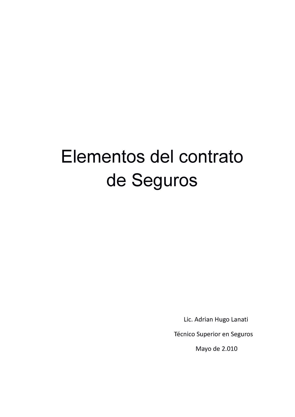 Elementos Del Contrato De Seguro - Elementos Del Contrato De Seguros ...