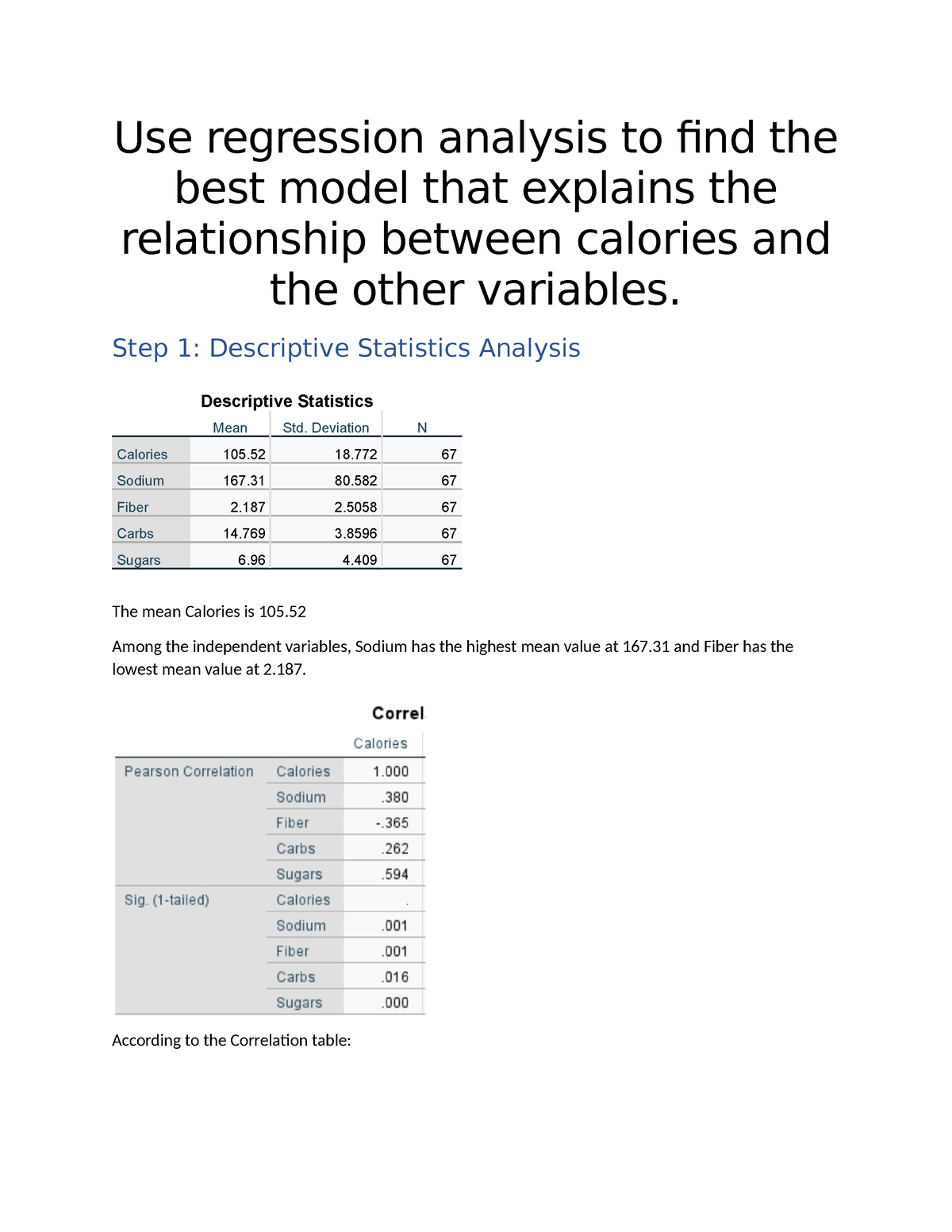 Exercise 17 - Use Regression Analysis To Find The Best Model That ...