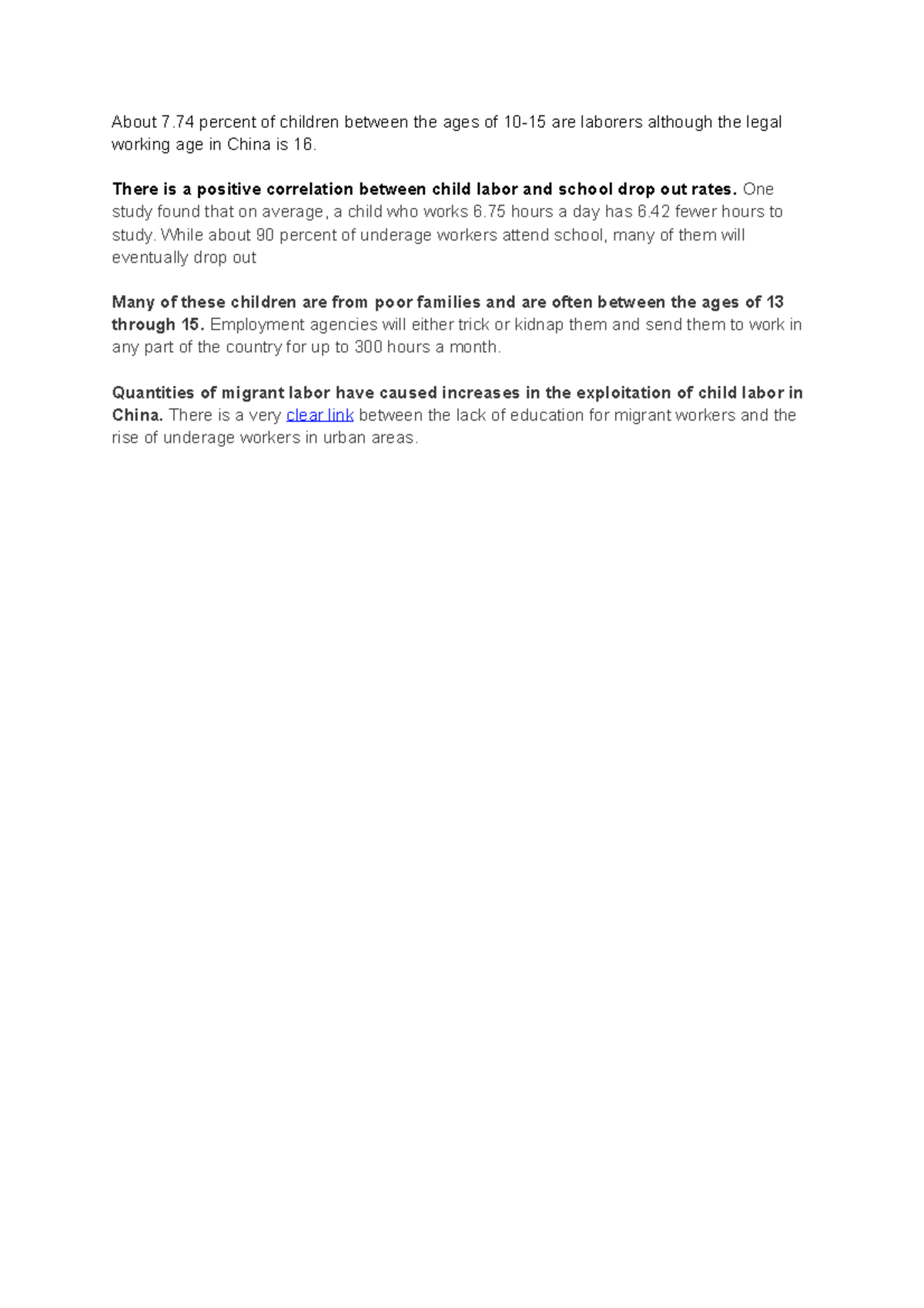 Child Labour Questions About 7 percent of children between the ages