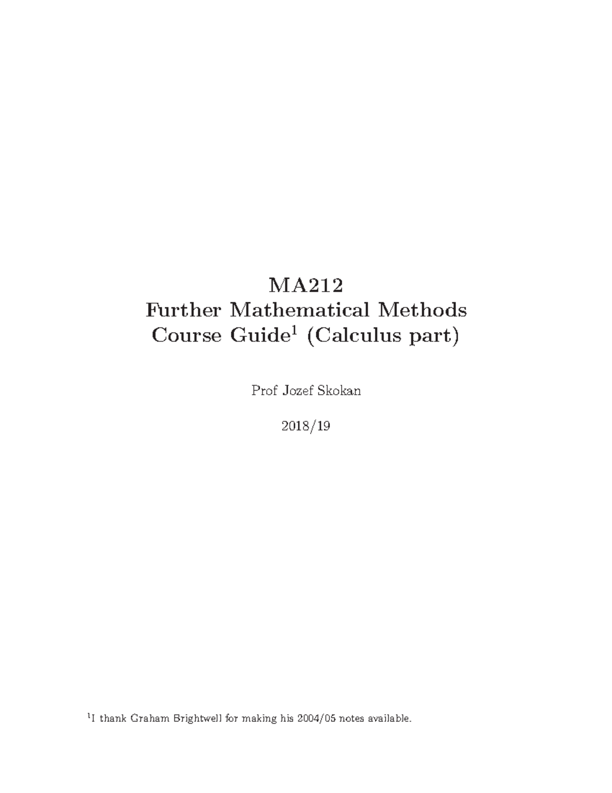 MA212.Calculus.Course.Guide - MA Further Mathematical Methods Course ...