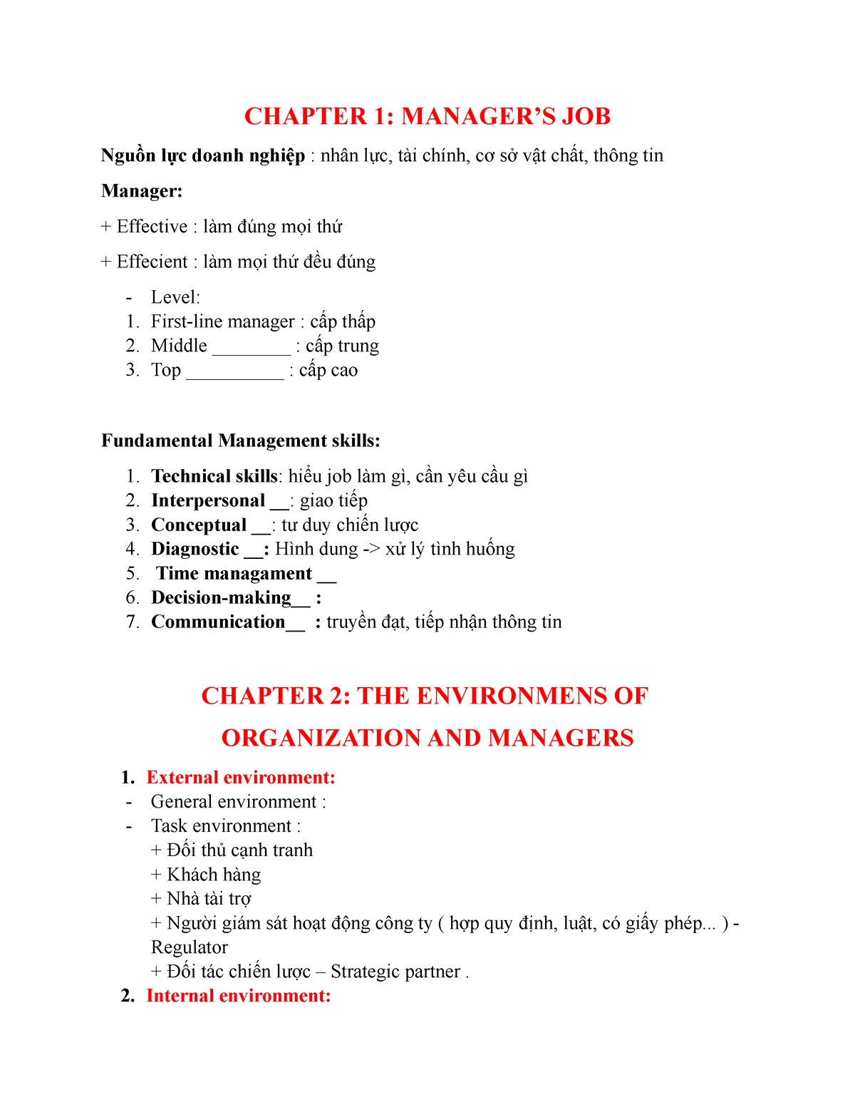 MGT103 - ... - Introduce Management - FPT - Studocu