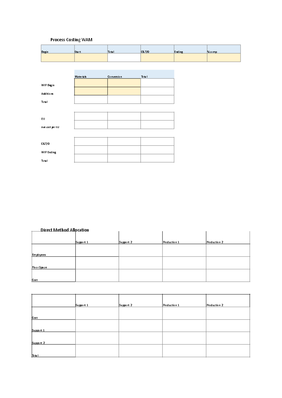 CM Exam Tables print - ACCT20001 - Begin Start Total C&T/O Ending %comp ...