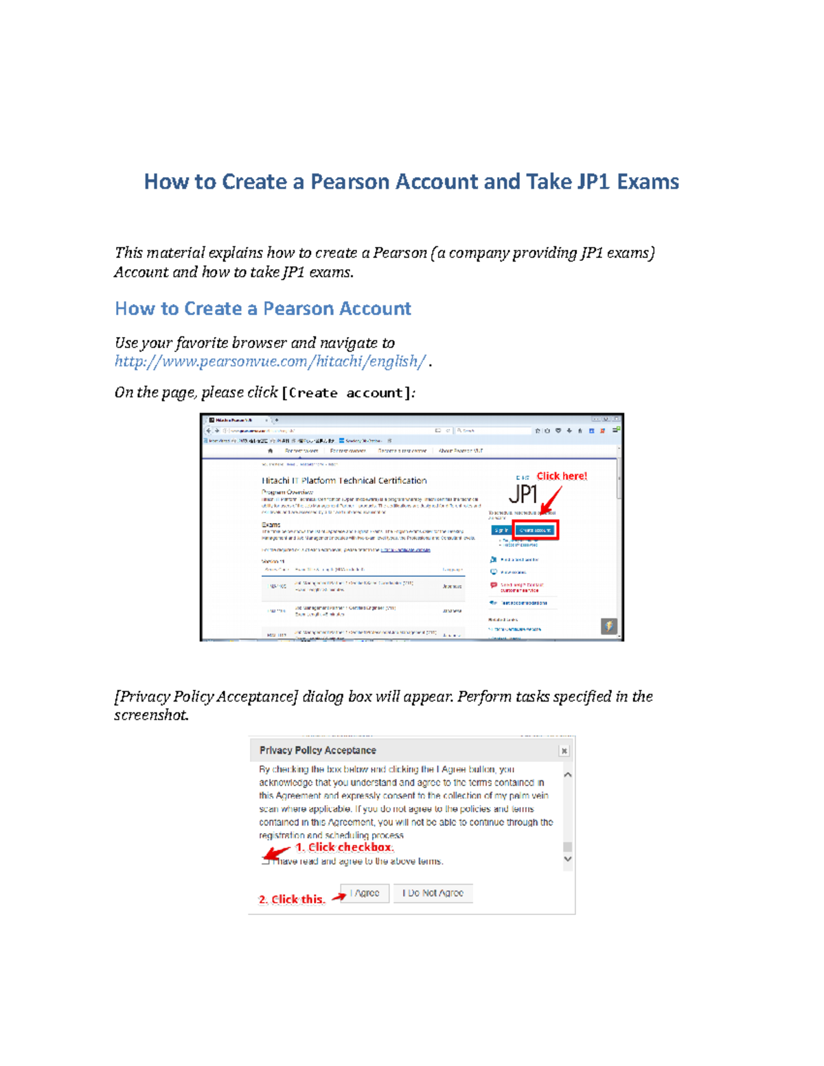 Create Pearson AccountJP1ITDM2 Cert Exam How to Create a Pearson