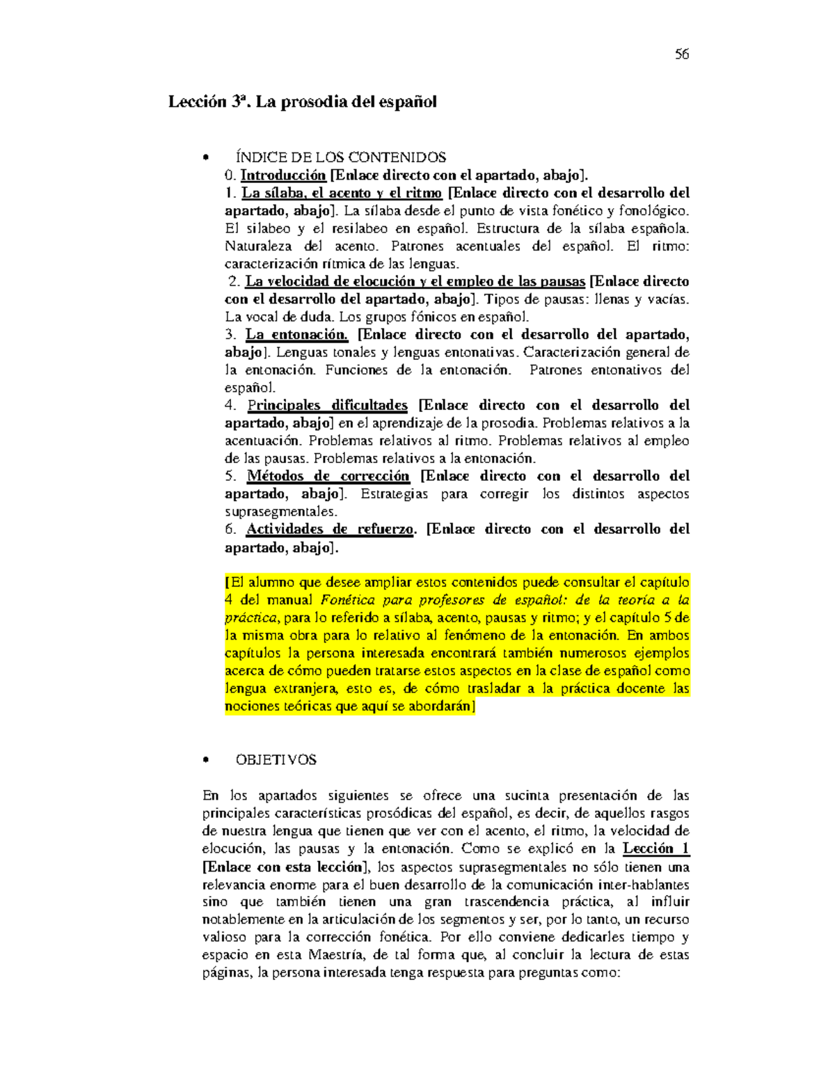 La Prosodia Del Español - Lección 3ª. La Prosodia Del Español • ÍNDICE ...