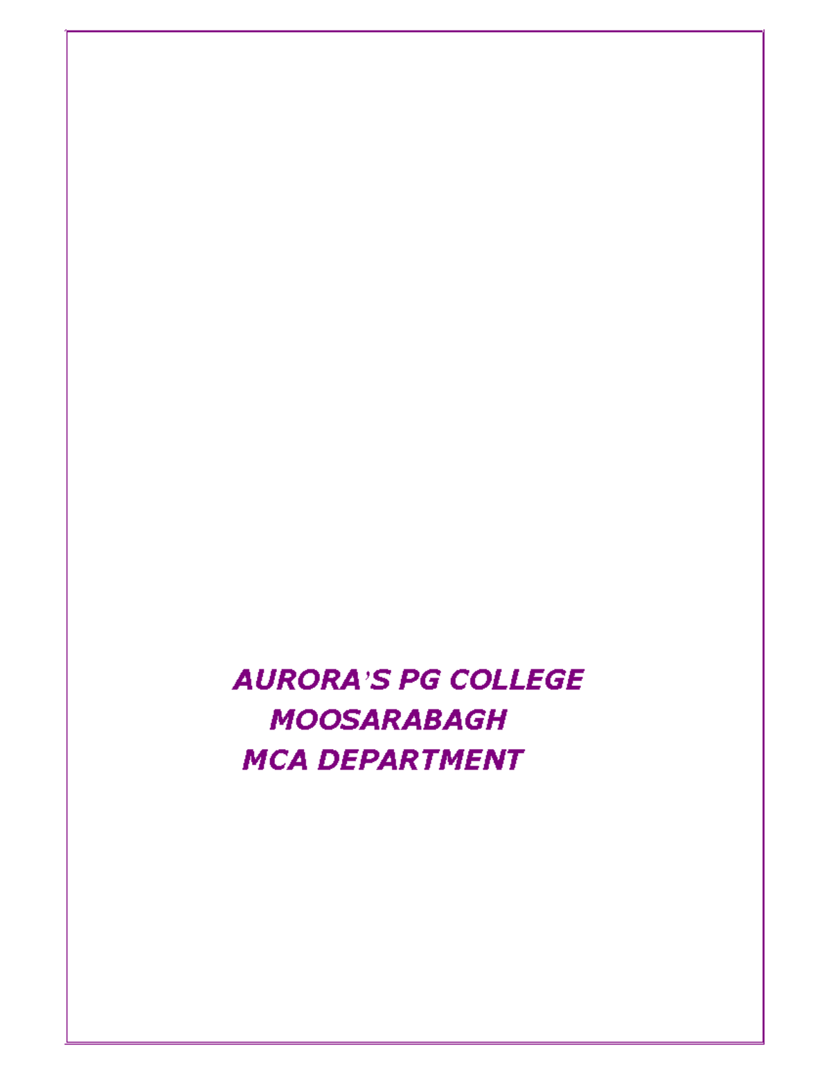 Osmania University DBMS Lab Manual AURORA’S PG COLLEGE MOOSARABAGH