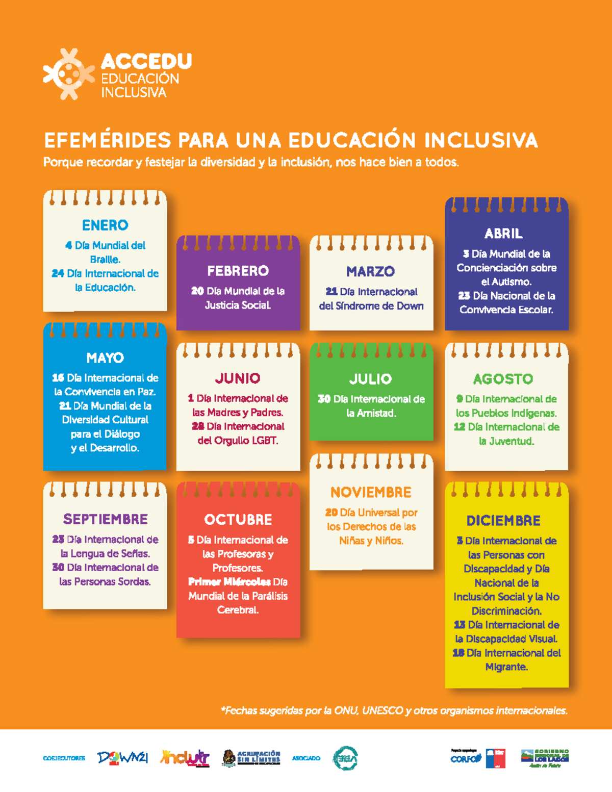 Afiche Accedu Efemérides para Promover Inclusión - ACCEDU EDUCACIÓN ...