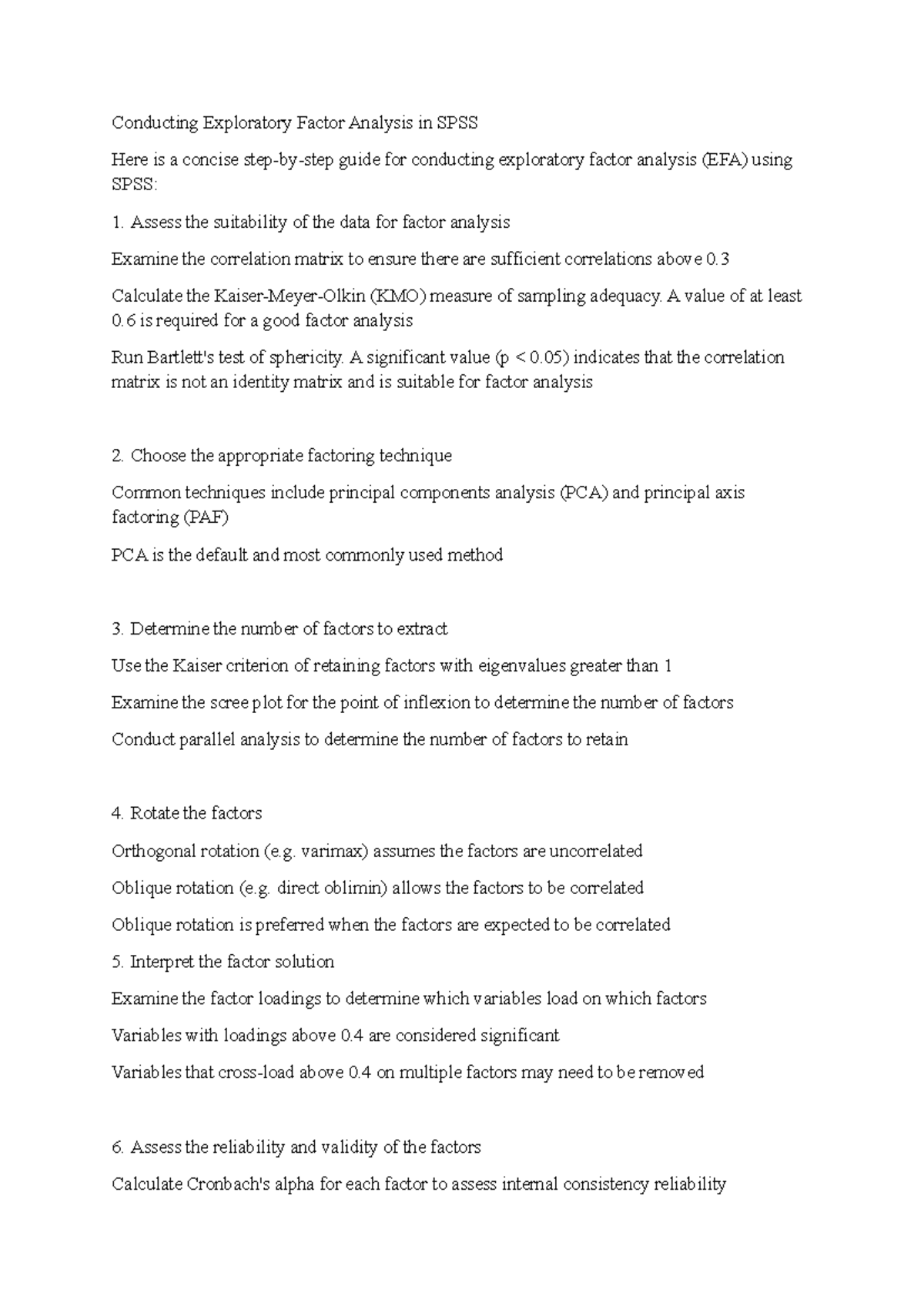 Factor analysis guide in spss - Conducting Exploratory Factor Analysis ...
