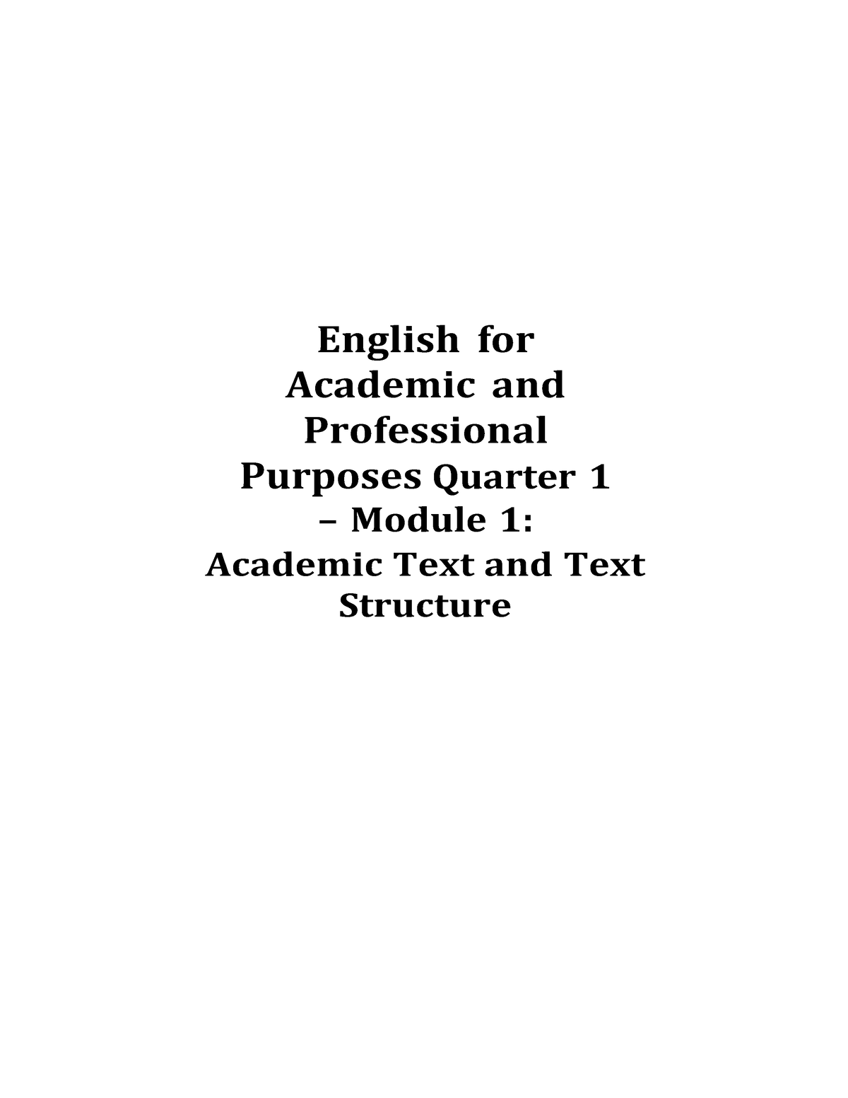 Eapp Q1 Module 1 English For Academic And Professional Purposes Quarter 1 Module 1 0177
