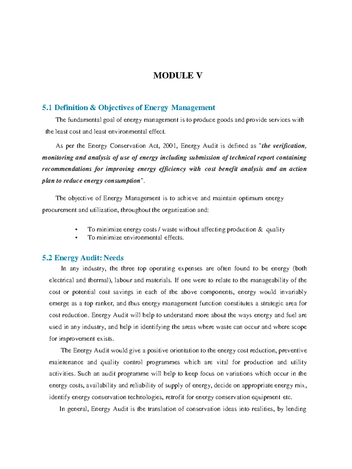 Module 5 Lecture notes Energy Conservation and Management KTU Studocu
