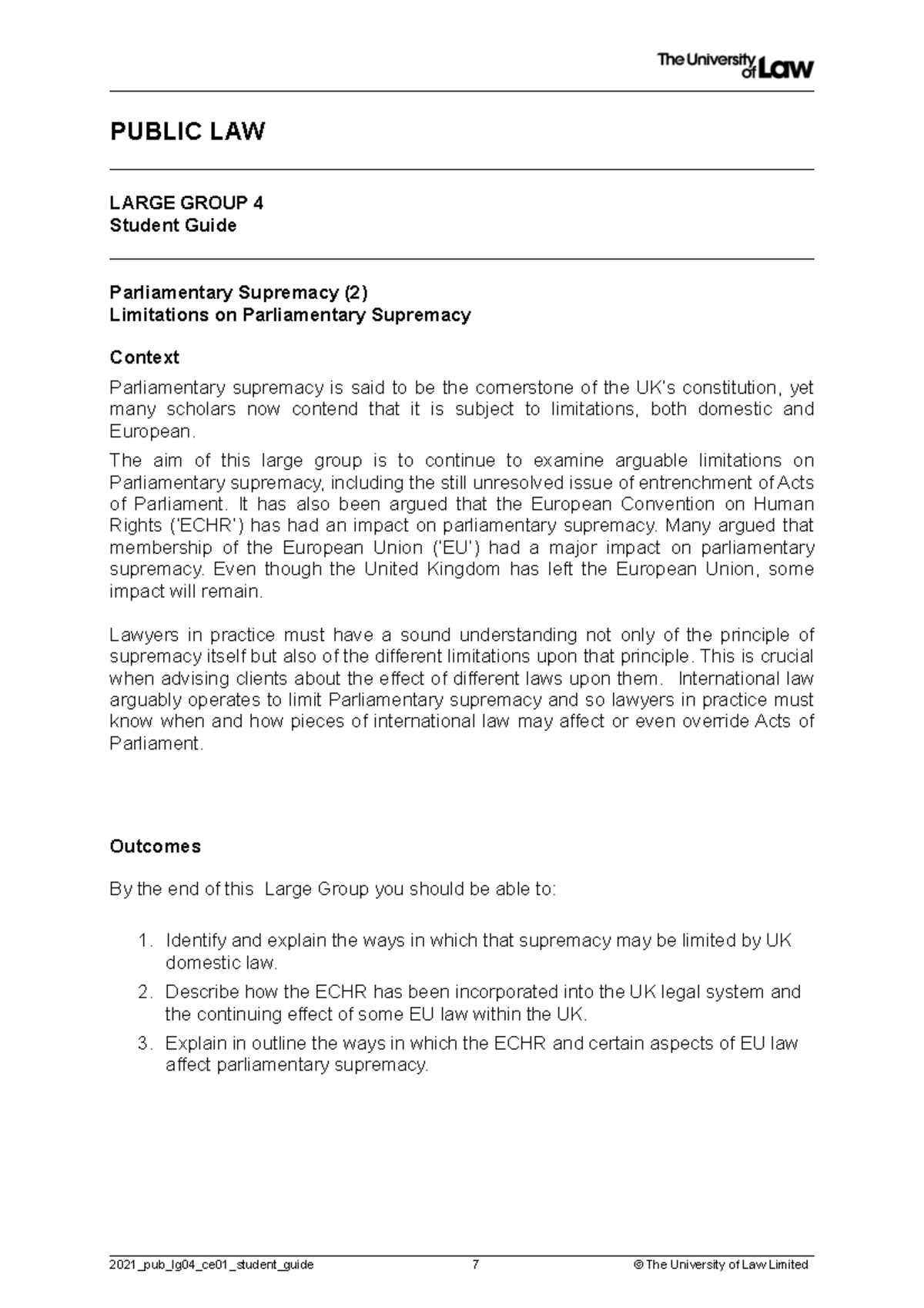 Unit 2 - Study Guide - lecture notes - PUBLIC LAW LARGE GROUP 4 Student ...