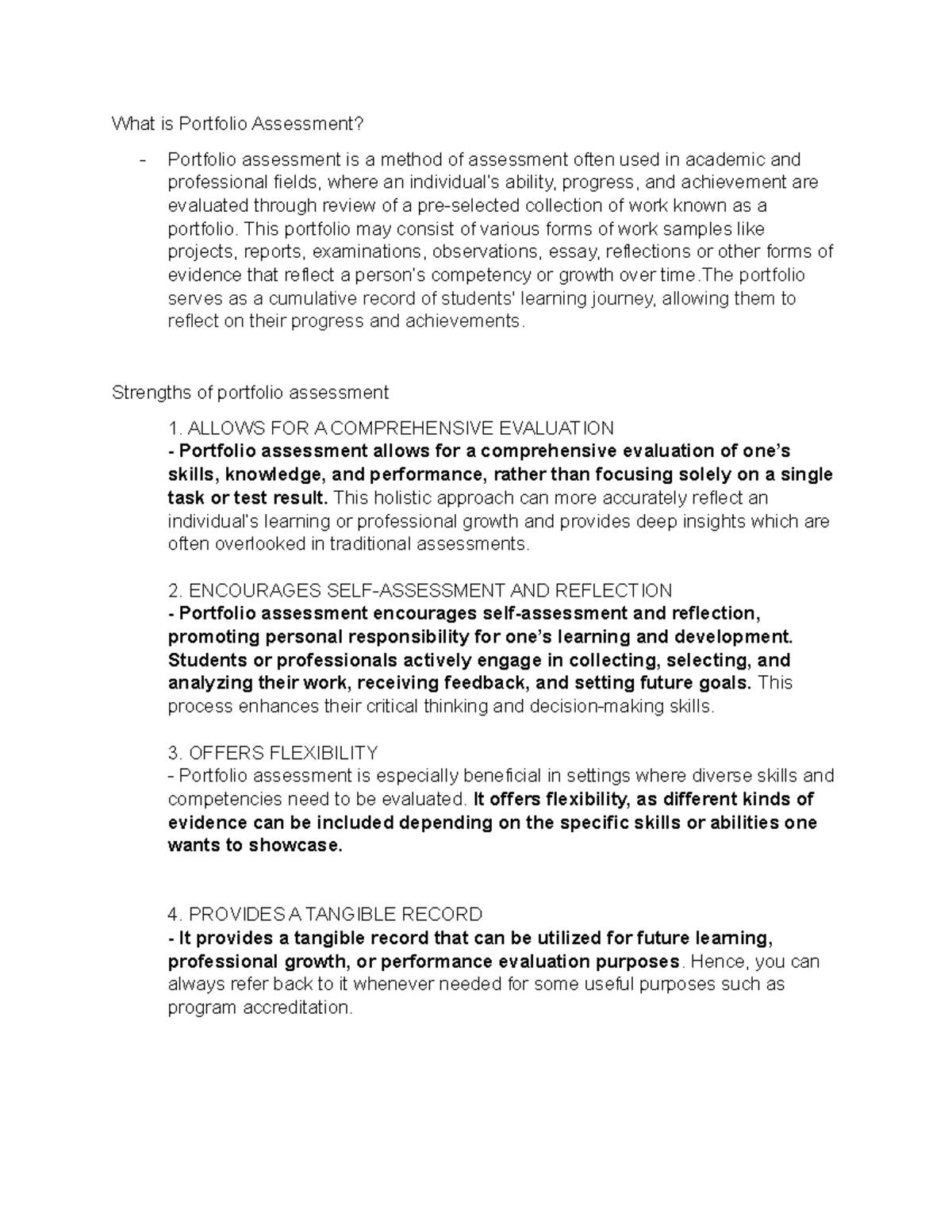 TASK C ( English) Portfolio Assessment - What is Portfolio Assessment ...