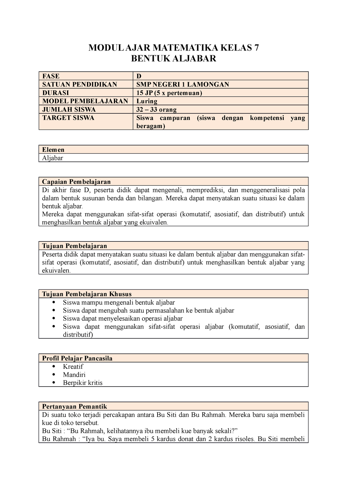 7. Modul Aljabar - SMP MATEMATIKA - MODUL AJAR MATEMATIKA KELAS 7 ...