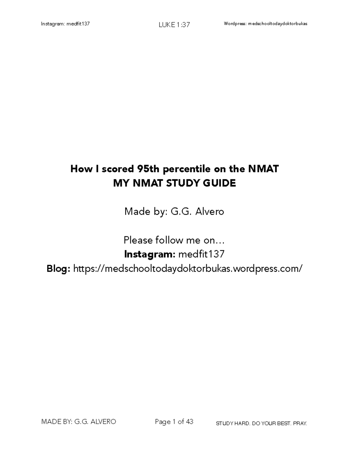 NMAT Study Guide- G. Alvero - How I scored 95th percentile on the NMAT ...
