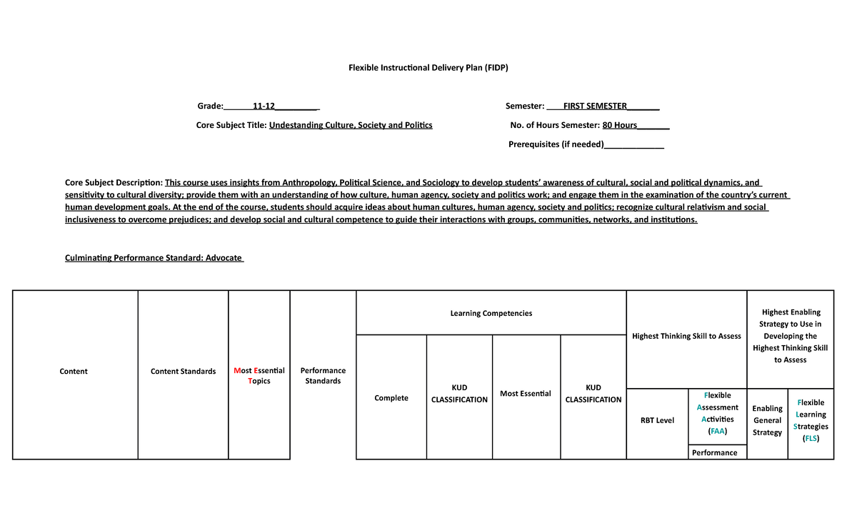 Flexible Instructional Delivery Plan.docx Mitch - Flexible ...