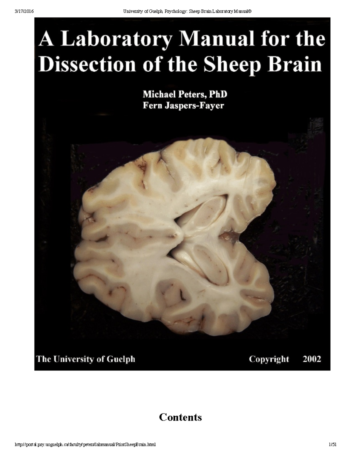 Sheep Brain Dissection Guide Contents Studocu