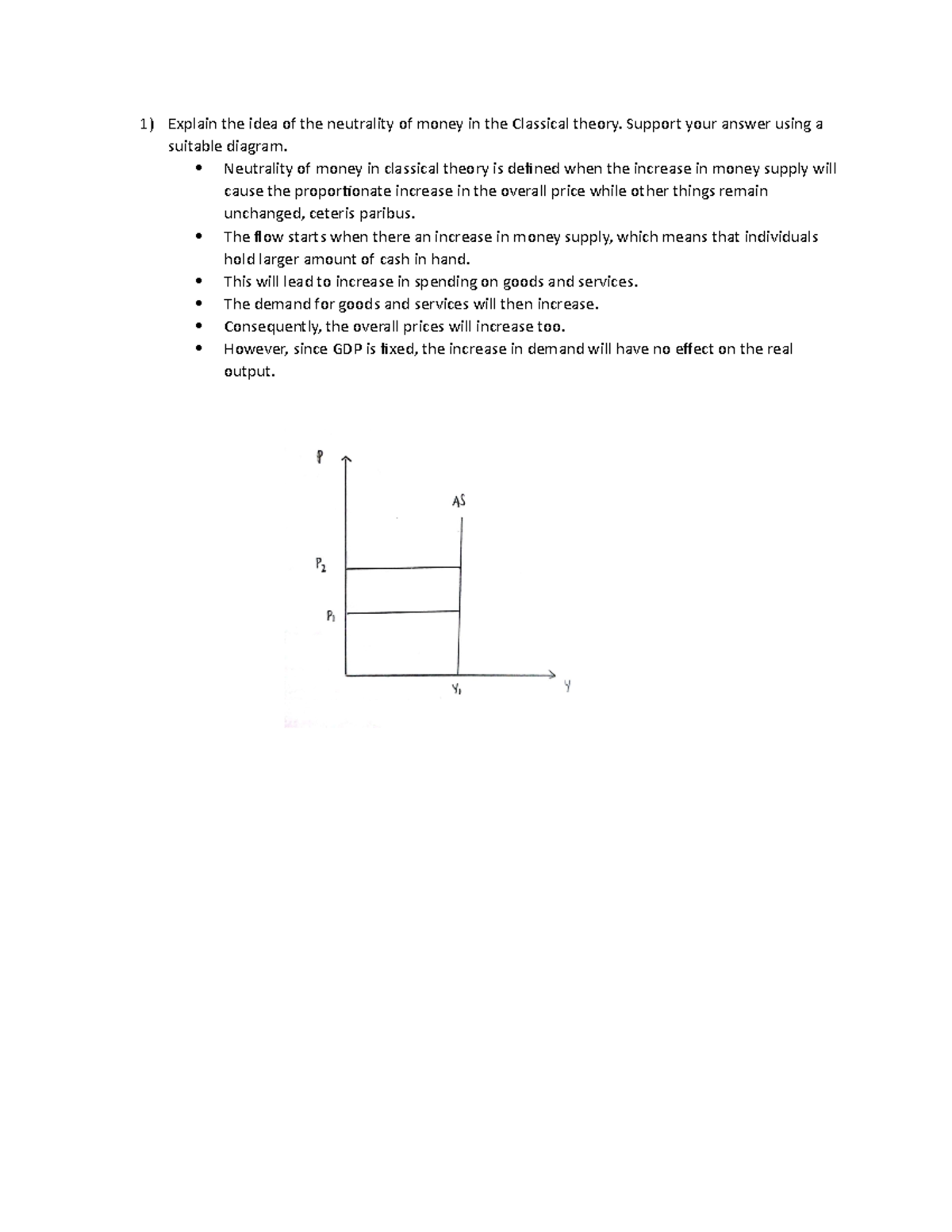 Assignment Q2 - Explain the idea of the neutrality of money in the ...