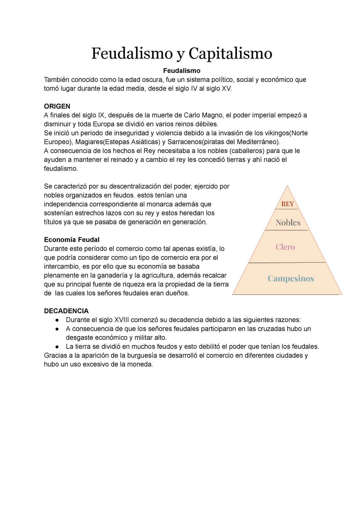 Feudalismo Y Capitalismo Feudalismo Y Capitalismo Feudalismo También Conocido Como La Edad 7077