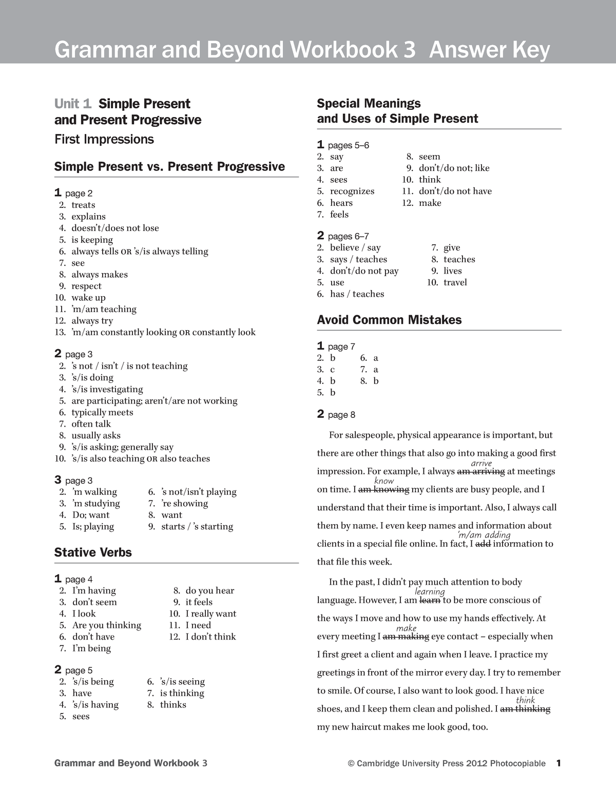 units-1-6-answer-key-ingles-nivel-2-todo-grammar-and-beyond-workbook