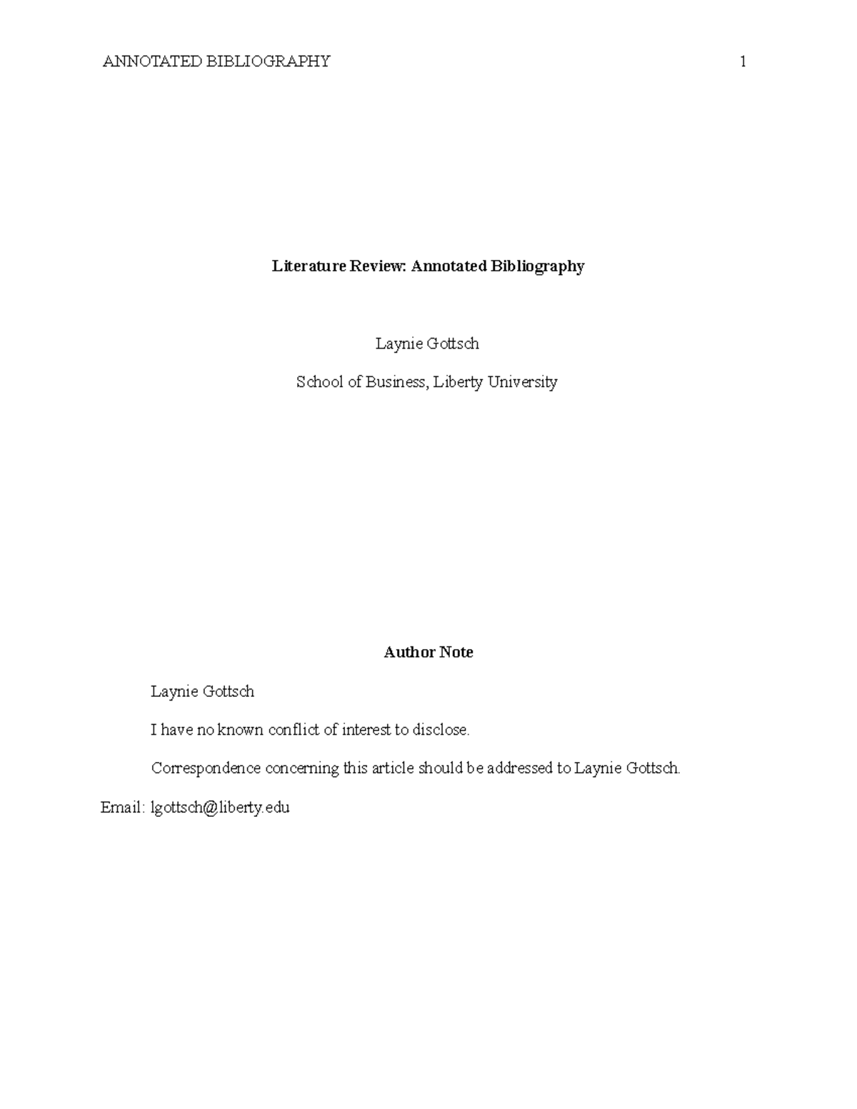 literature review with annotated bibliography