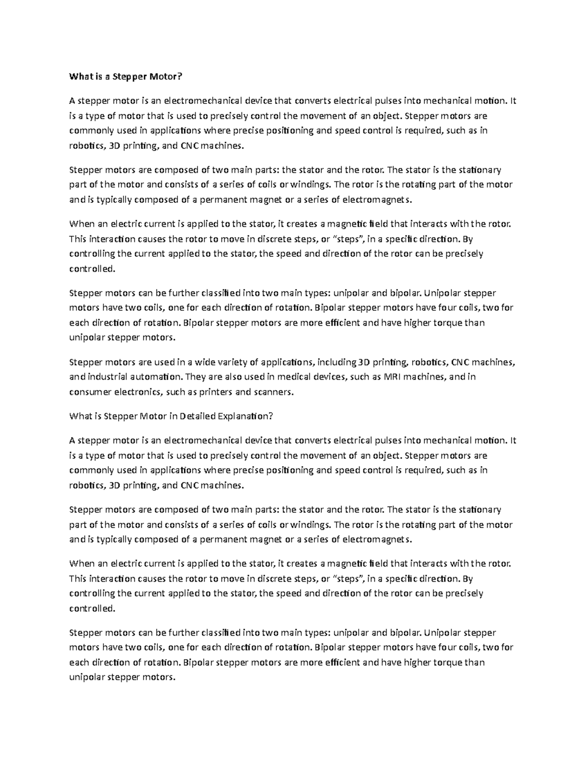 Industrial motor control 7 What is a Stepper Motor? A stepper motor