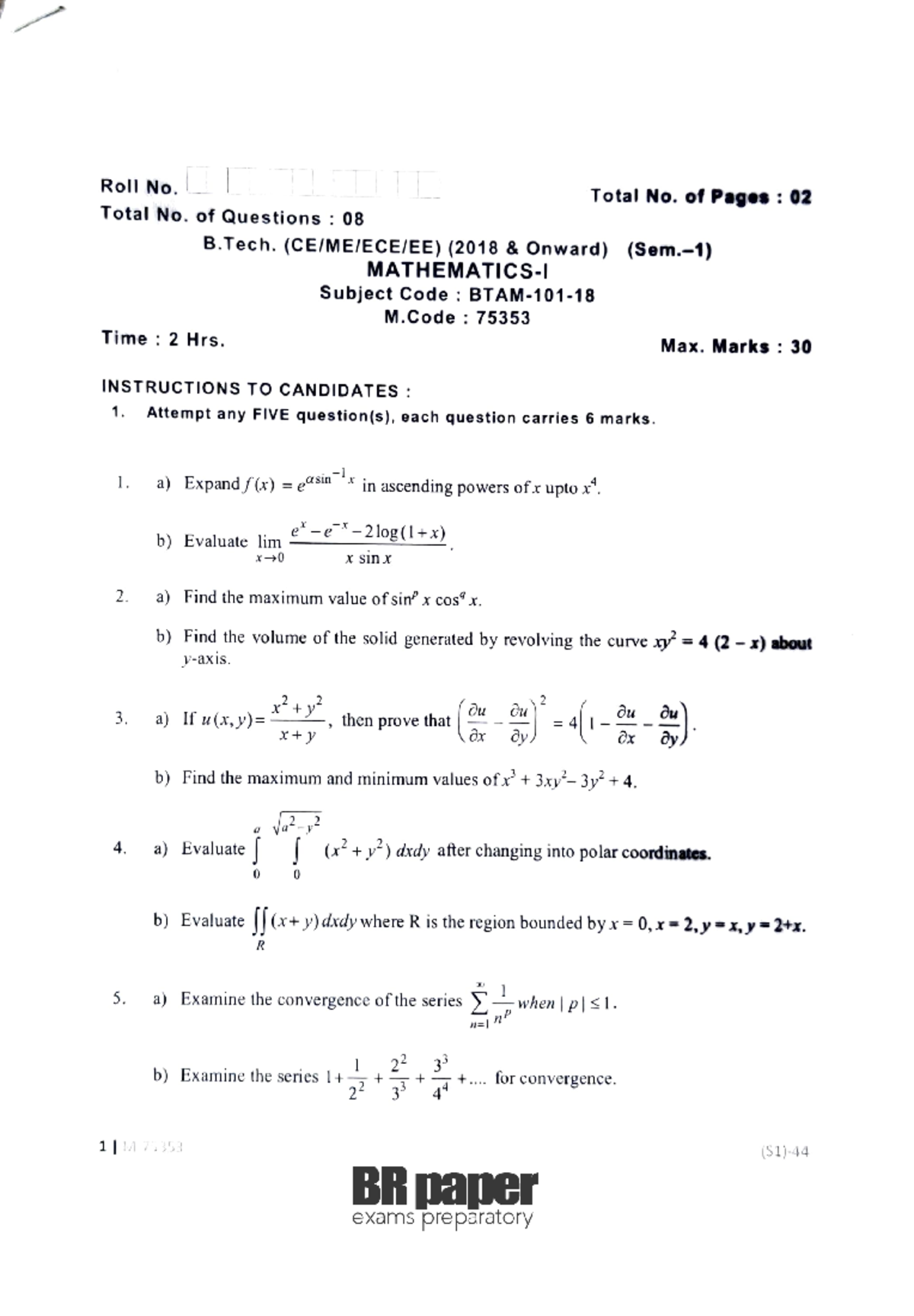 Math1(1st)May2020 - Past papers - 211sigsta2 - Studocu