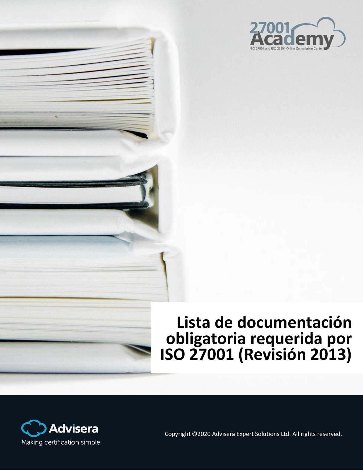 Checklist Of ISO 27001 Mandatory Documentation ES - Lista De ...