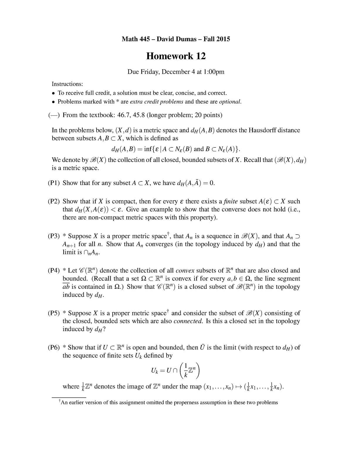 Math 445 Homework 12 Math 445 Studocu