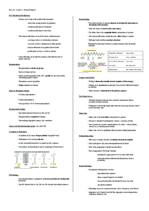 BIOC summary notes - BIOC 212 Summary Notes Lecture 2 : Cell chemistry ...