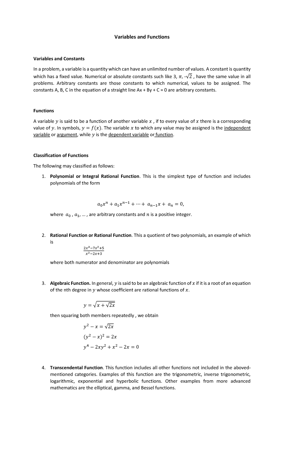 Variables and Functions - Variables and Functions Variables and ...