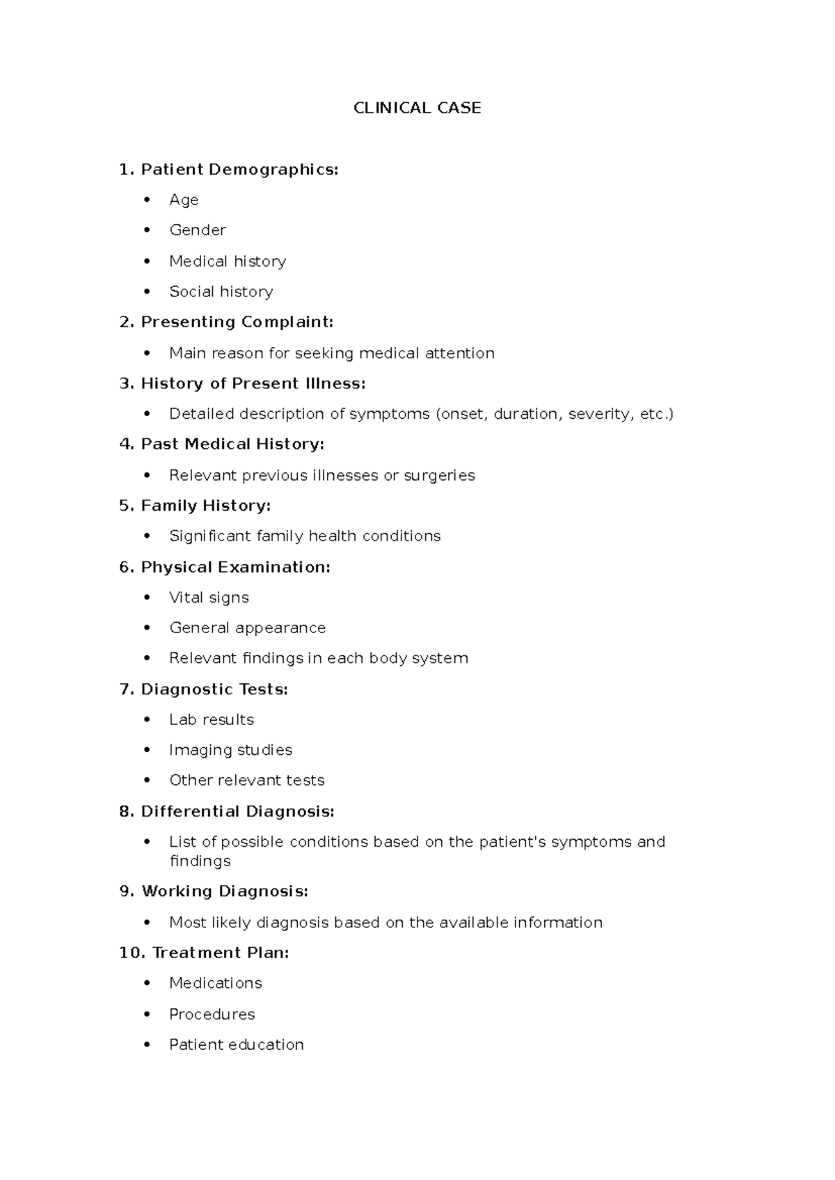 Clinical CASE - asfasf - CLINICAL CASE 1. Patient Demographics: Age ...