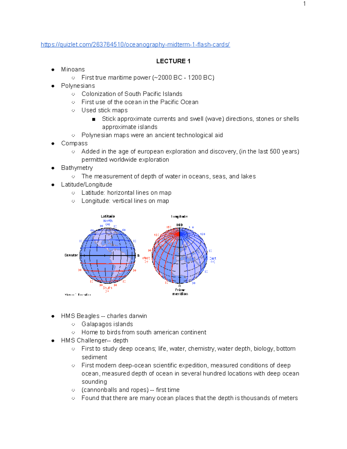 Geolstudy Guide - Lund - quizlet/263764510/oceanography-midterm-1-flash- cards/ LECTURE 1 ○ Minoans ○ - StuDocu