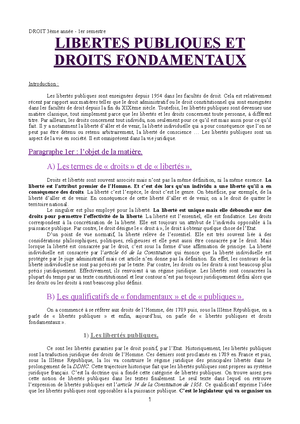 Libertés publiques et droits fondamentaux 2ème partie - DROIT semestre ...