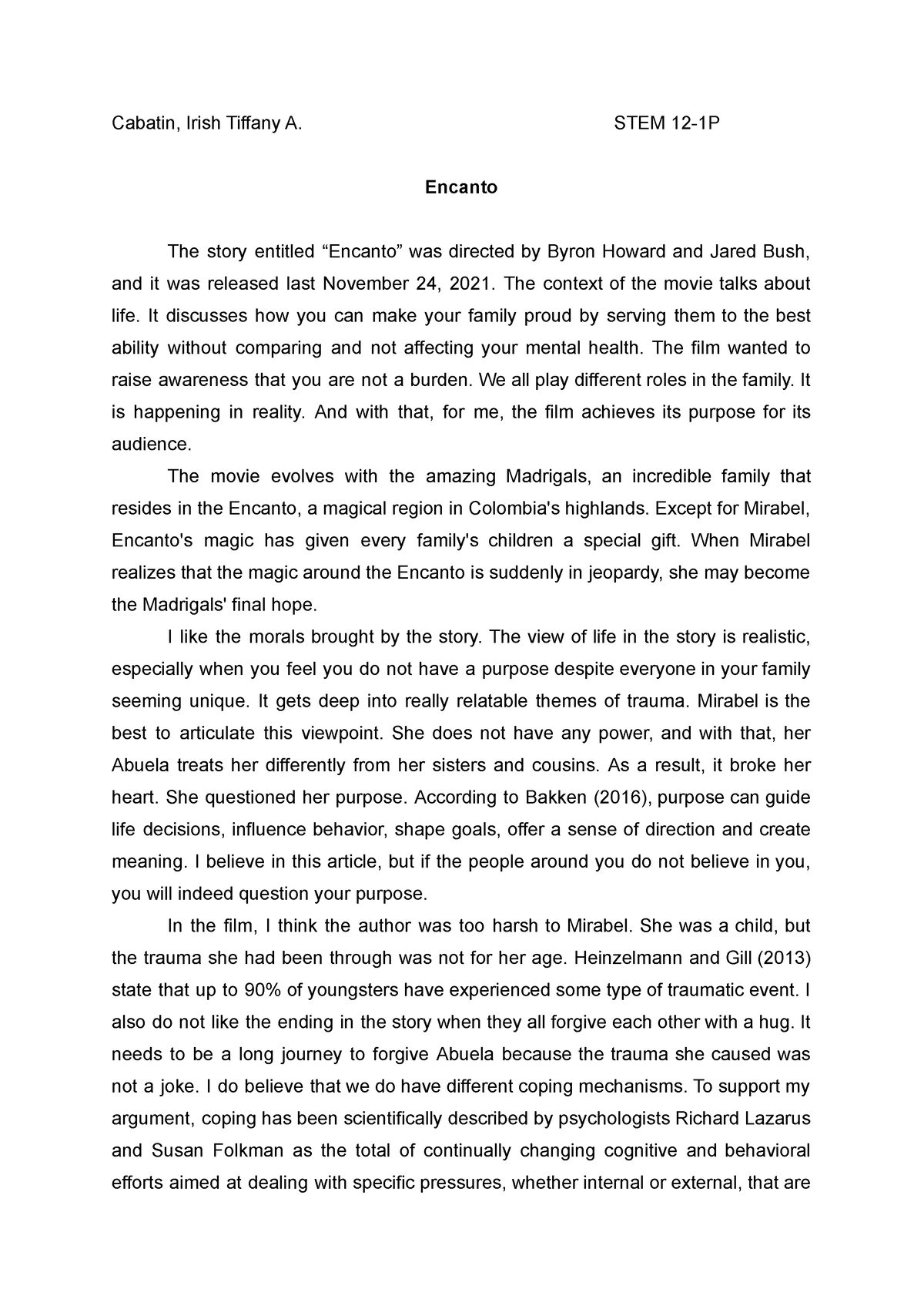 essay about encanto movie