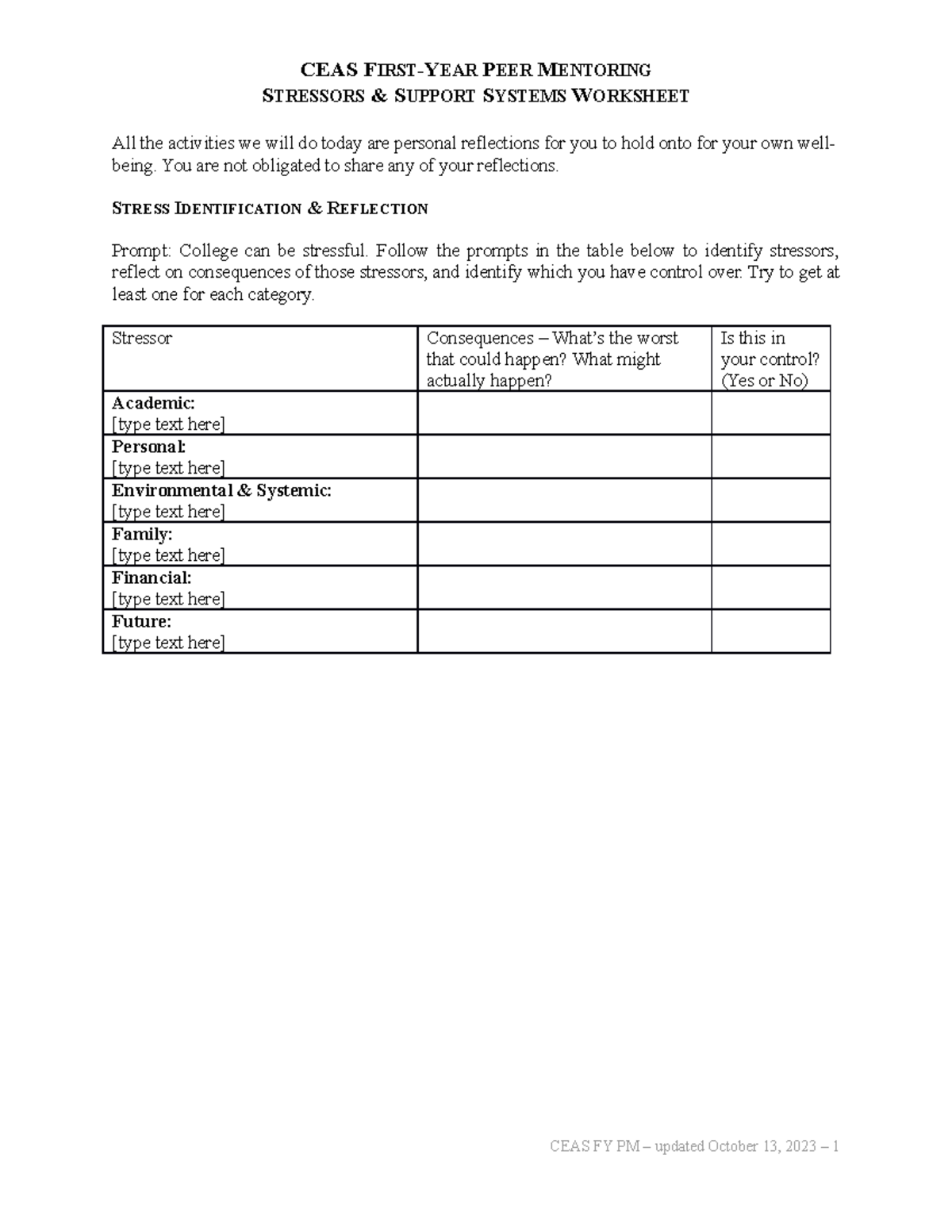 session-5-stressors-and-support-systems-worksheet-ceas-first-year