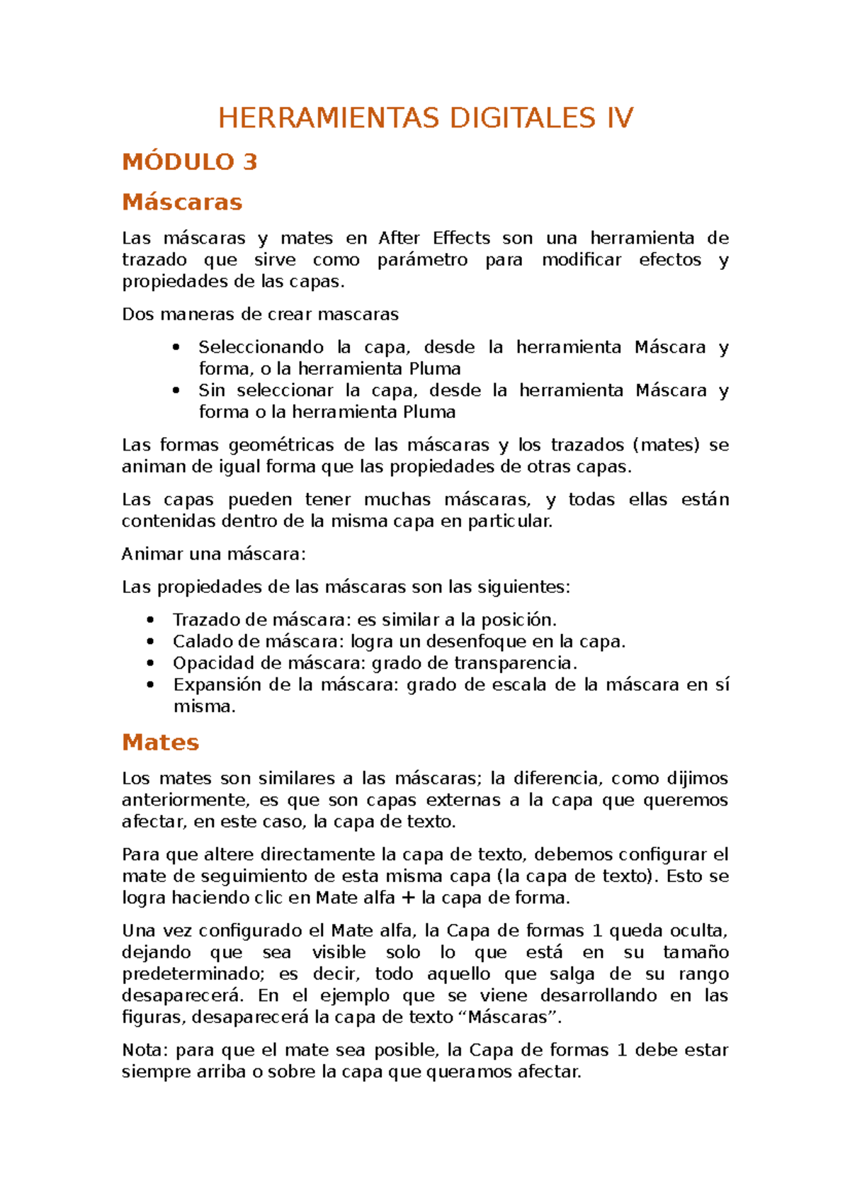 Crear Una Mascara En After Effects Herramientas Digitales IV - HERRAMIENTAS DIGITALES IV MÓDULO 3 Máscaras Las  máscaras y mates en - StuDocu