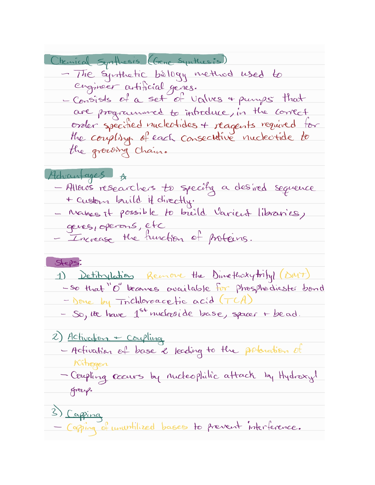 Chemical (gene) Synthesis - BIO 472 - Studocu