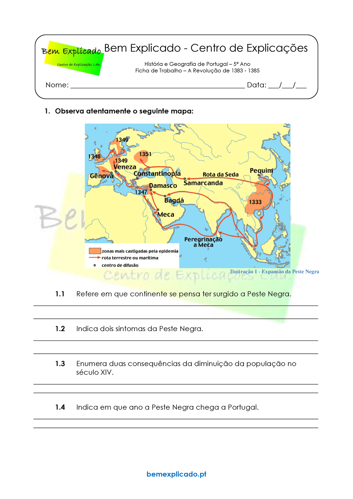 B.1.3. Ficha De Trabalho - A Revolução De 1383 - 1385 - Bemexplicado ...