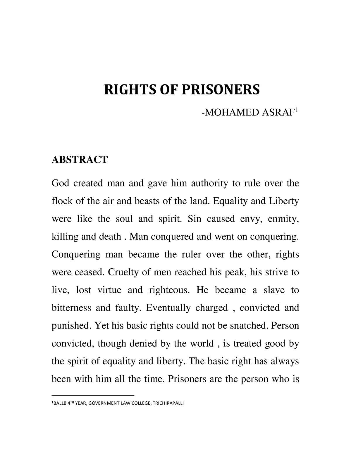 dissertation on human rights of prisoners