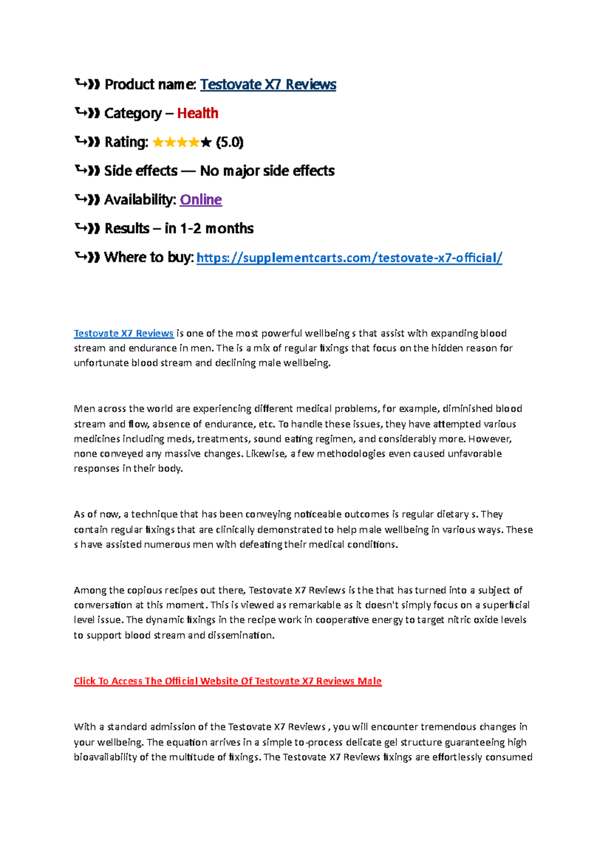 Testovate X7 Review - Worth the Buy? Testosterone Boost Review ...