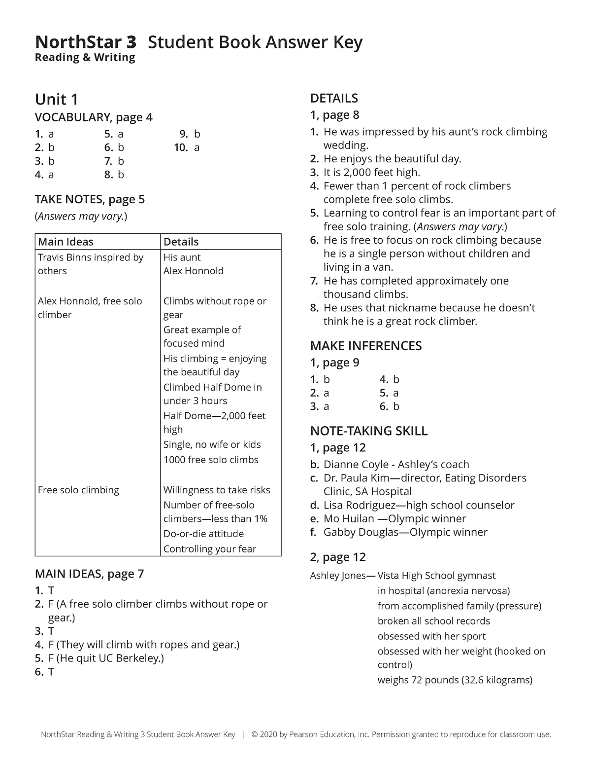 NS5e RW3 SB AK - Answers key - NorthStar 3 Reading &