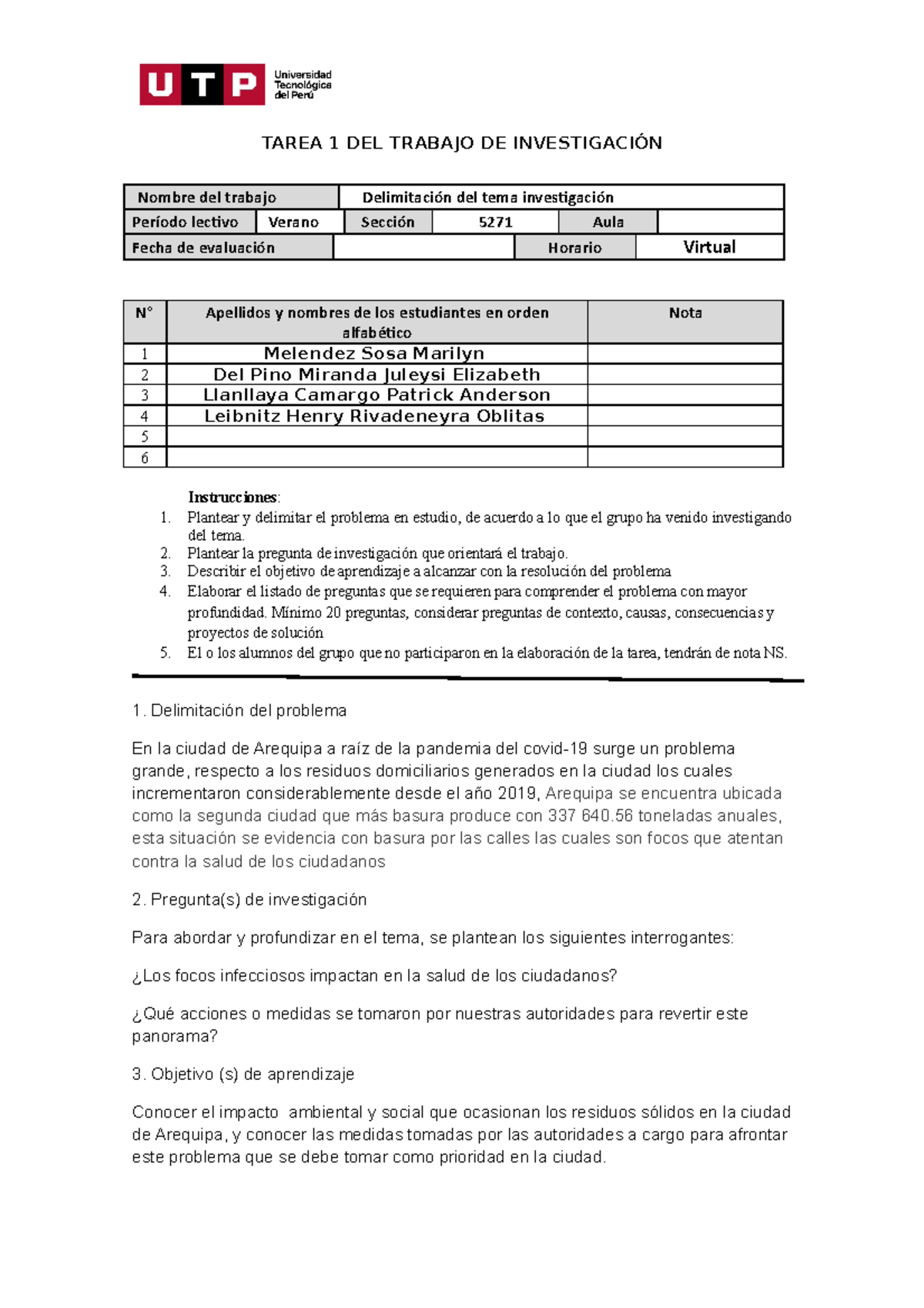 Semana 5 - Tarea 1 - Plantilla - Delimitación del tema de investigación ...