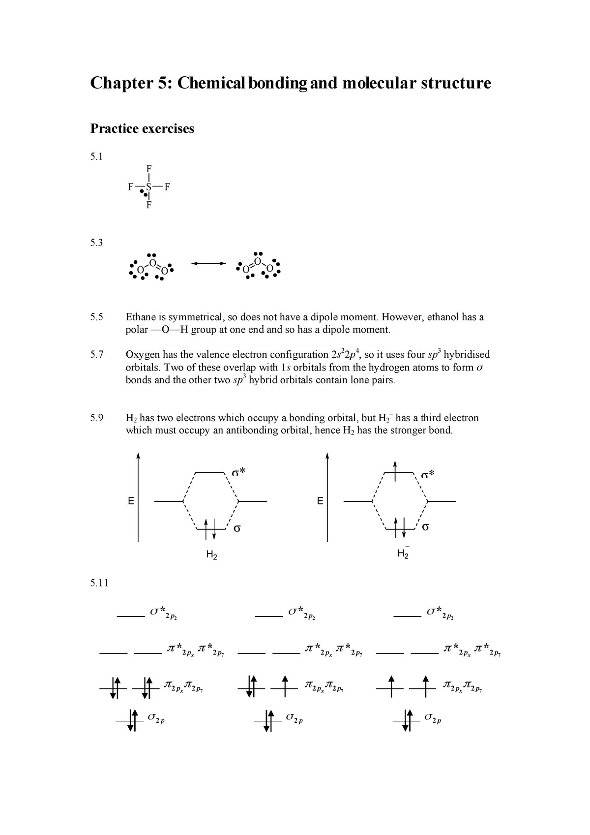 Ch 5 - TEXTBOOK SOLUTION CH5 - Chapter 5: Chemical Bonding And ...